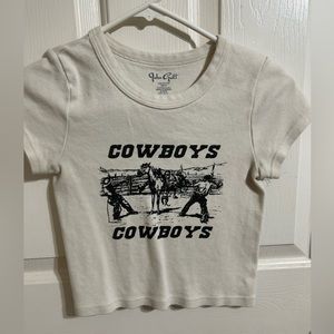 Brandy Melville cowboys off white tee.